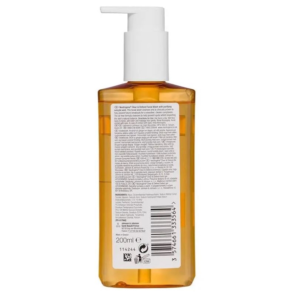 Sữa rửa mặt ngăn ngừa mụn Neutrogena Clear & Defend Facial Wash
