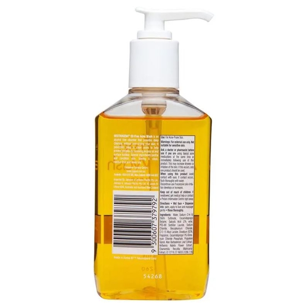 Sữa rửa mặt ngừa mụn không dầu Neutrogena Oil Free Acne Wash Face Cleanser 175ml
