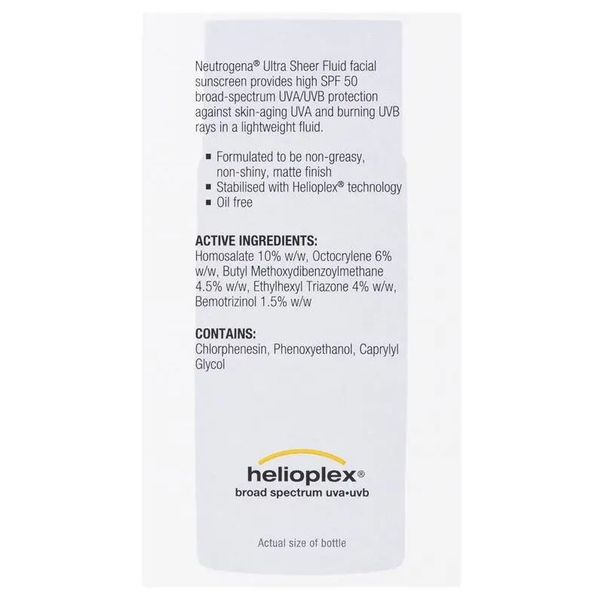 Kém chống nắng Neutrogena Ultra Sheer Face Fluid Facial Sunscreen SPF 50