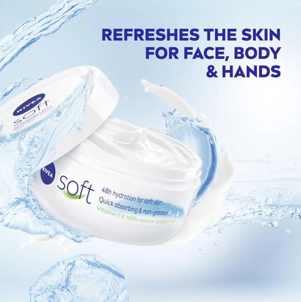 Kem dưỡng ẩm Nivea Soft Moisturising Cream Face Body & Hand