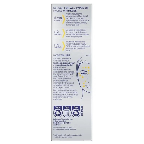 Tinh chất xóa nhăn NIVEA Q10 Anti-Wrinkle Expert Targeted Wrinkle Filler Serum 15ml