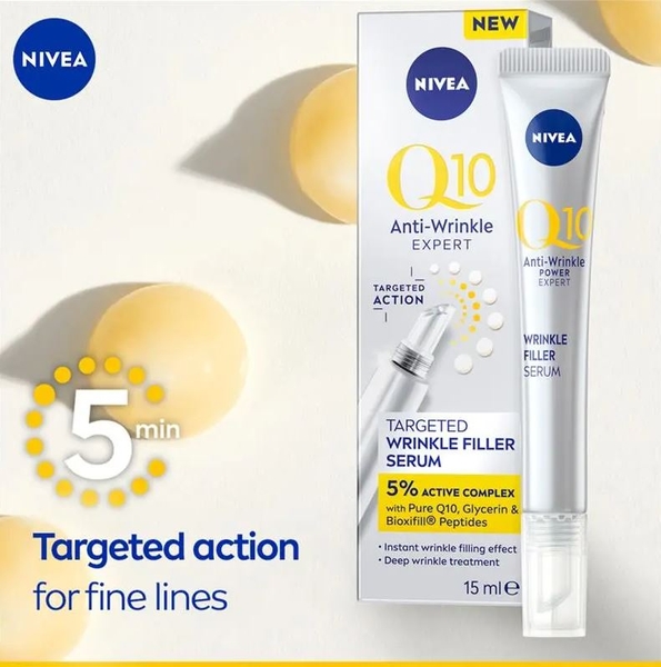 Tinh chất xóa nhăn NIVEA Q10 Anti-Wrinkle Expert Targeted Wrinkle Filler Serum 15ml