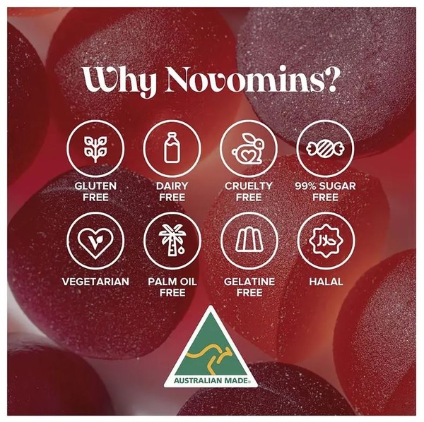 Kẹo dẻo đẹp da tóc móng Novomins Hair Skin and Nails Gummies 60 viên