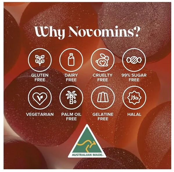 Kẹo dẻo tăng cường miễn dịch Novomins Immunity Gummies 60 viên