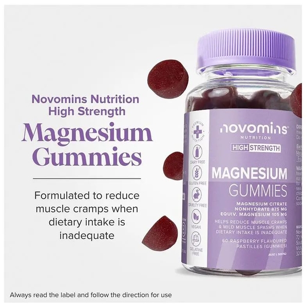 Kẹo dẻo bổ sung magiê Novomins Magnesium Gummies 60 viên
