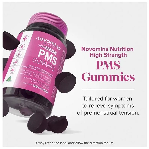 Kẹo dẻo hỗ trợ giảm triệu chứng tiền kinh nguyệt Novomins PMS Gummies