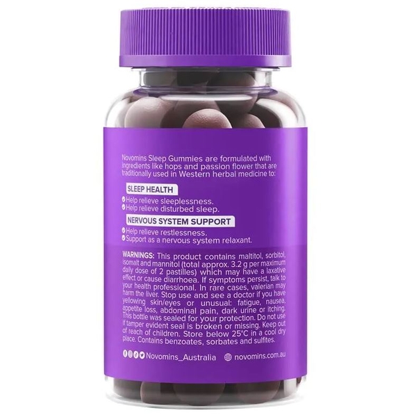 Kẻo dẻo hỗ trợ giấc ngủ Novomins Sleep Gummies 60 viên