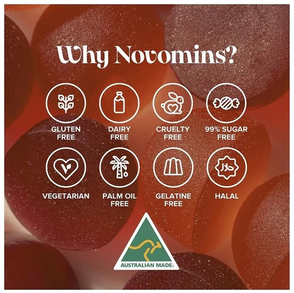 Kẻo dẻo hỗ trợ giấc ngủ Novomins Sleep Gummies 60 viên