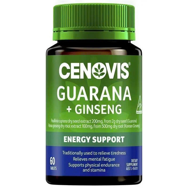 Viên uống tăng năng lượng Cenovis Guarana + Ginseng
