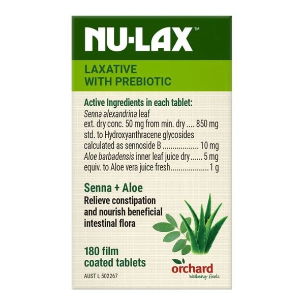 Viên uống nhuận tràng Nulax Natural Laxative With Prebiotic Senna + Aloe 40 viên