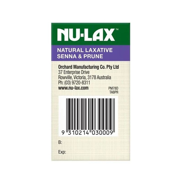 Viên uống nhuận tràng Nulax Natural Laxative with Senna and Prunes