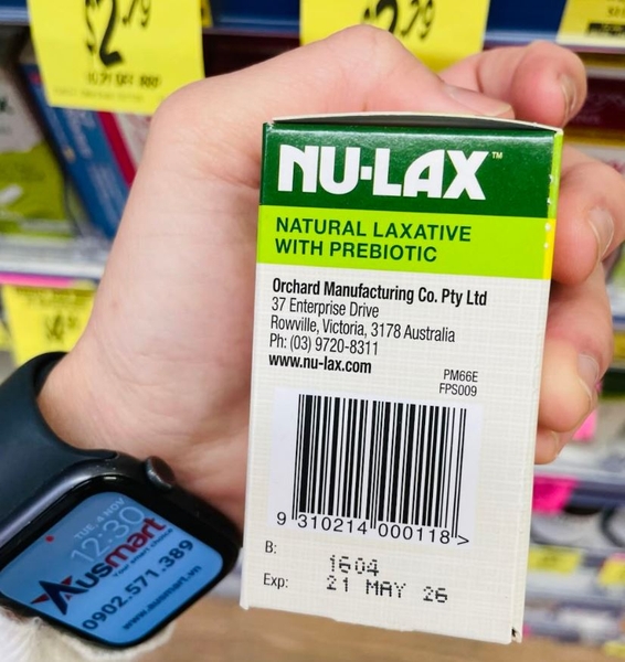 Viên uống nhuận tràng Nulax Natural Laxative With Prebiotic Senna + Aloe 40 viên