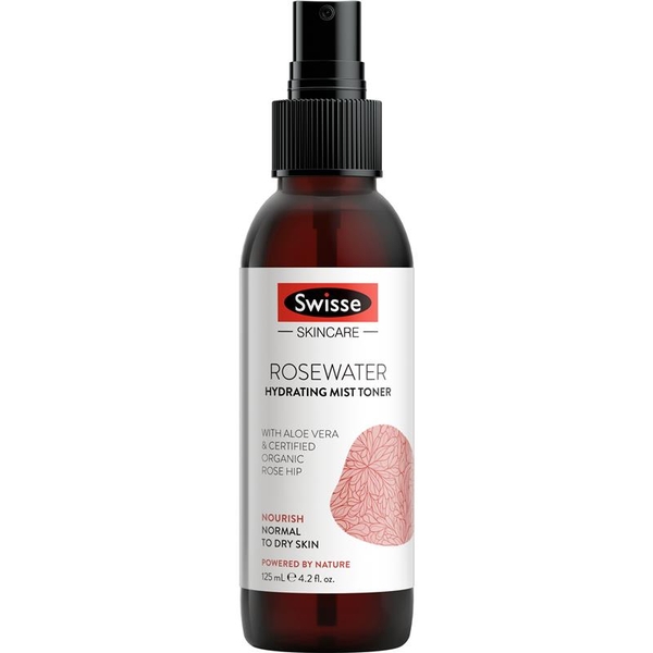 Nước hoa hồng dưỡng ẩm Swisse Skincare Rosewater Hydrating Mist Toner 125ml