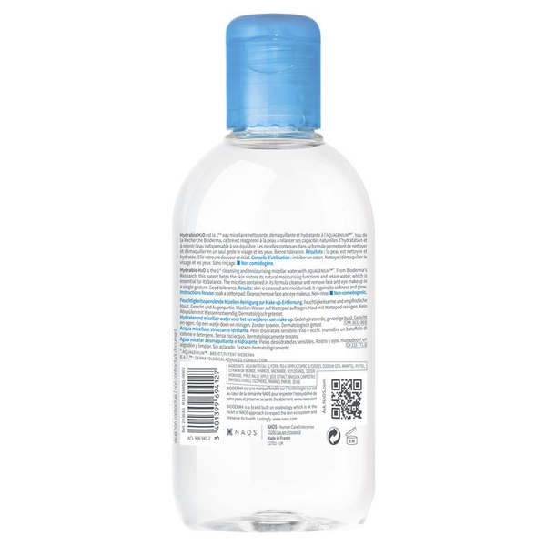 Nước tẩy trang Bioderma xanh dương cho da khô Hydrabio H2O 250ml
