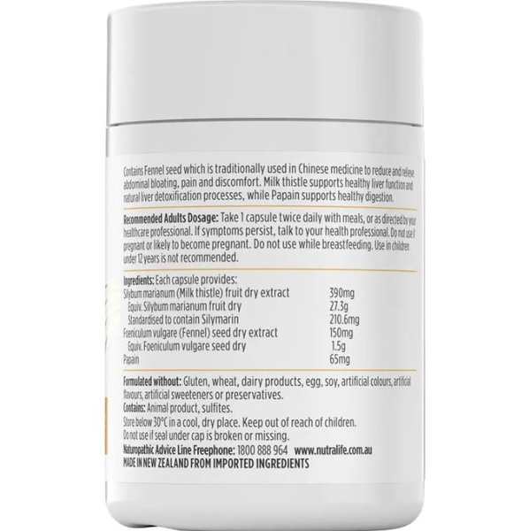 Viên uống thải độc gan, giảm đầy bụng Nutra-Life Debloat & Detox 60 viên
