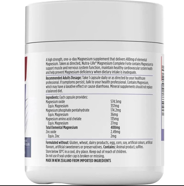 Viên uống bổ sung Magie liều cao Nutra-Life Magnesium Complete Forte