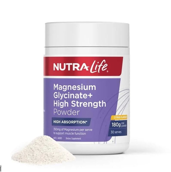 Bột Magie hỗ trợ cơ bắp và thần kinh Nutra-Life Magnesium Glycinate+ High Strength Powder