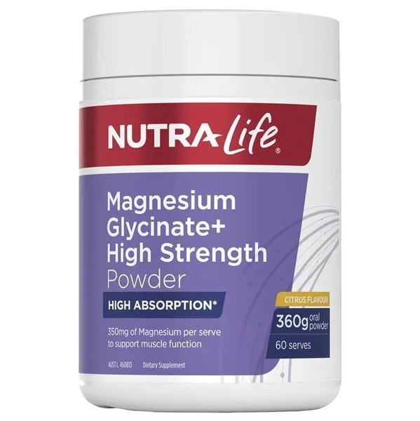 Bột Magie hỗ trợ cơ bắp và thần kinh Nutra-Life Magnesium Glycinate+ High Strength Powder