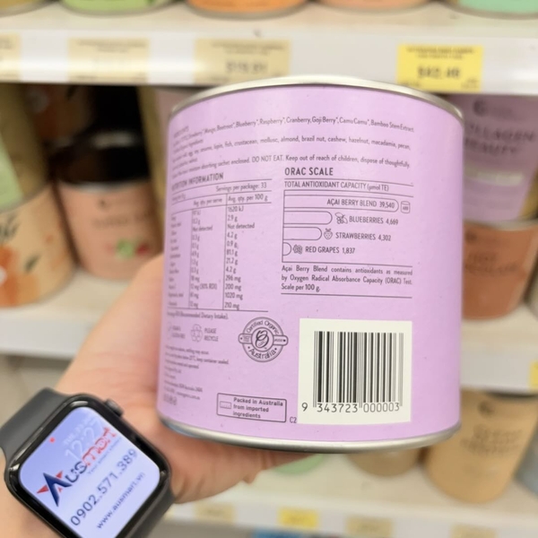 Bột siêu quả chống oxy hóa và đẹp da Nutra Organics Acai Berry Blend
