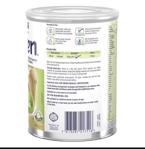 Sữa Nestle Nutren Diabetes vị Vani dành cho người tiểu đường