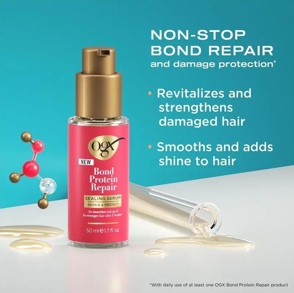 Tinh chất dưỡng tóc phục hồi hư tổn OGX Bond Protein Sealing Serum