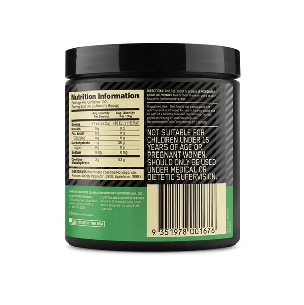 Bột hỗ trợ tăng cường sức mạnh Optimum Nutrition Creatine