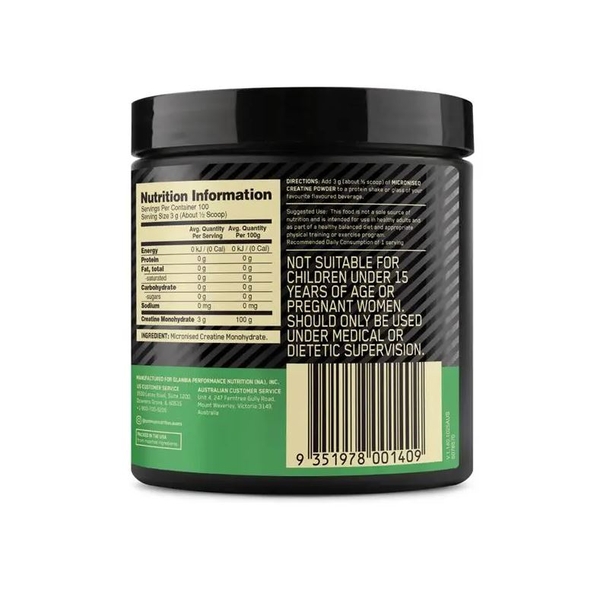 Bột hỗ trợ tăng cường sức mạnh Optimum Nutrition Creatine