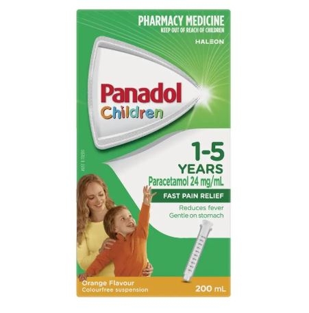Siro giảm đau hạ sốt Panadol Children 1-5 tuổi vị cam