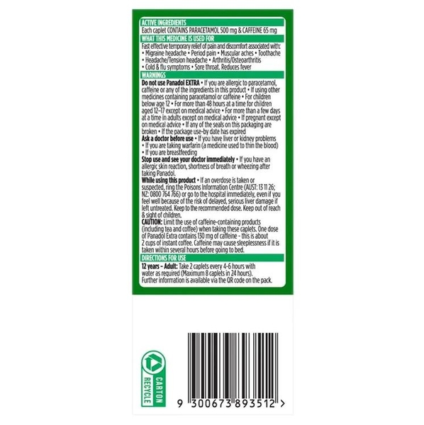 Panadol Extra Optizorb Pain Relief giảm đau hạ sốt