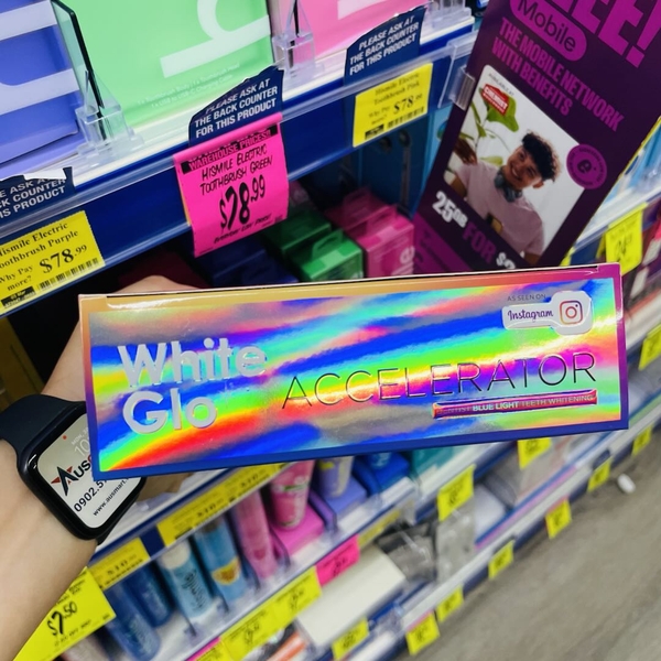 Máy làm trắng răng White Glo Accelerator Blue Light của Úc