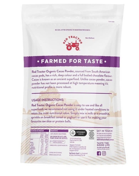 Bột Cacao Hữu Cơ Red Tractor Organic Cacao Powder