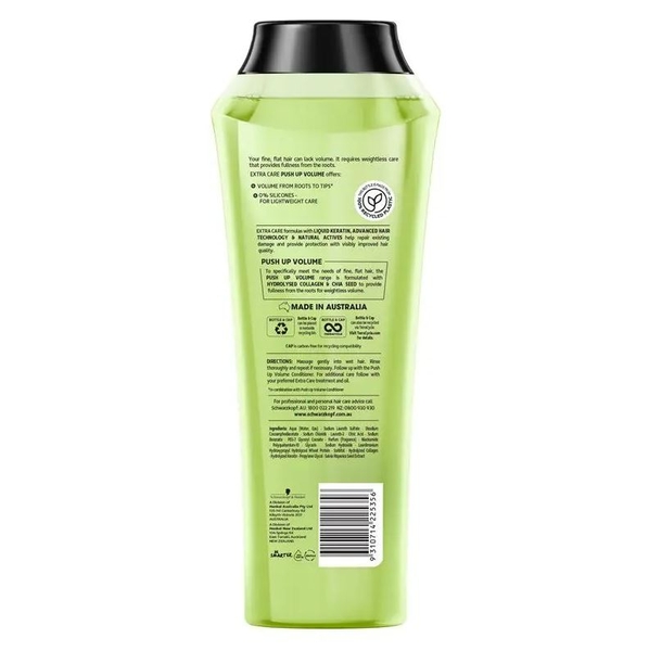 Dầu gội phồng tóc Schwarzkopf Extra Care Push Up Volume Shampoo 400ml