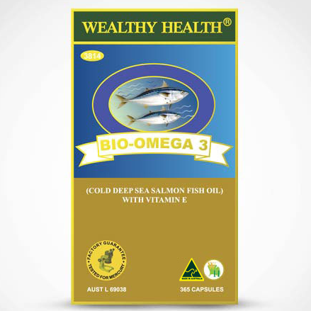 Viên uống dầu cá hồi Wealthy Health BIO Omega 3 Salmon Fish Oil With Vitamin E