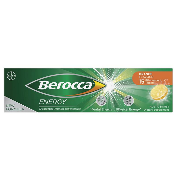 Viên sủi Berocca Energy Vitamin B & C Orange Effervescent 15 viên