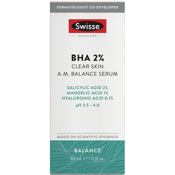 Serum làm sạch cân bằng da giảm mụn Swisse BHA 2% Clear Skin A.M. Balance Serum 30ml [Pre-order]