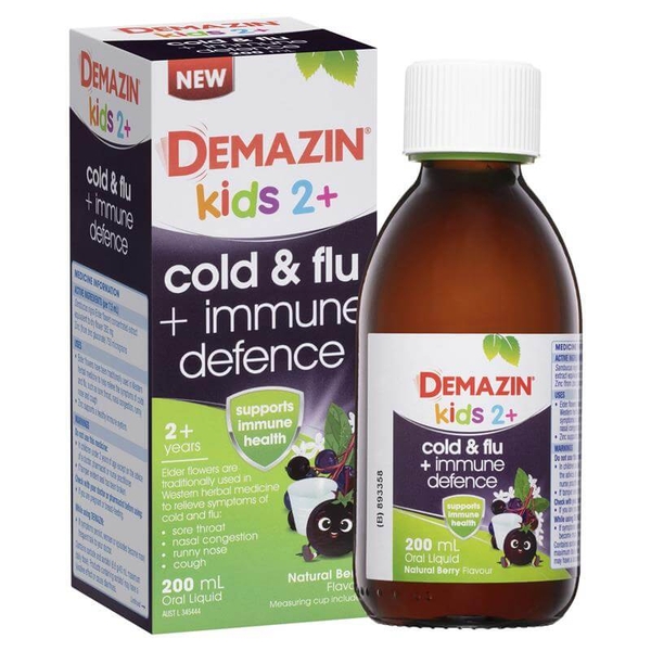 Siro Demazin Kids Cold & Flu + Immune Defence Natural Berry 200ml