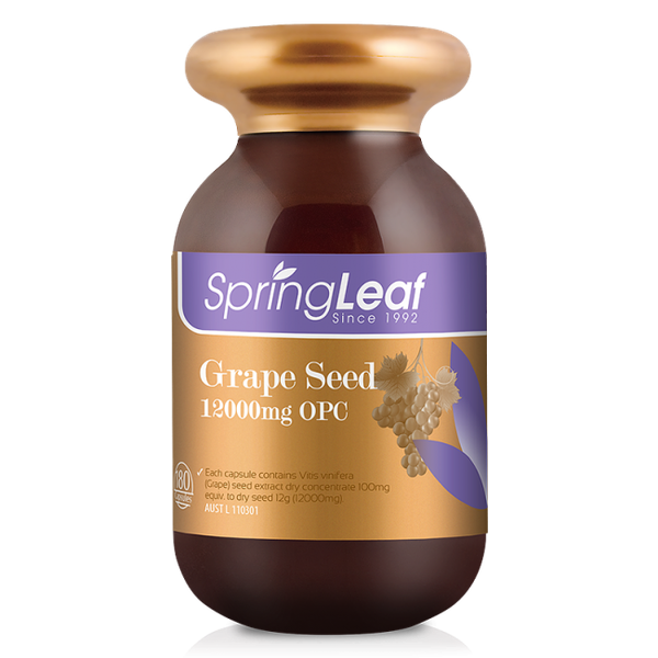 Viên uống chiết xuất hạt nho Springleaf Grape Seed 12000mg OPC 180 viên