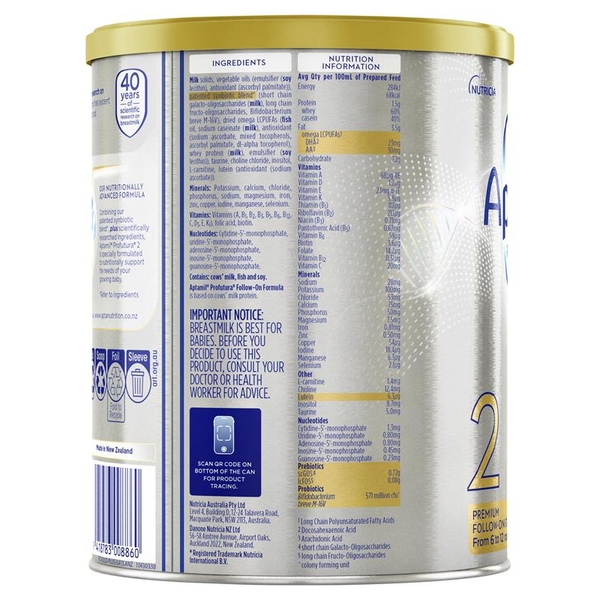 Sữa Aptamil Úc số 2 Profutura Synbiotic+ 900g (6-12 tháng)