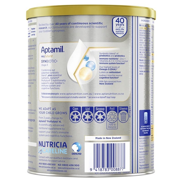 Sữa Aptamil Úc số 3 Profutura Synbiotic+ 900g (1-3 tuổi)