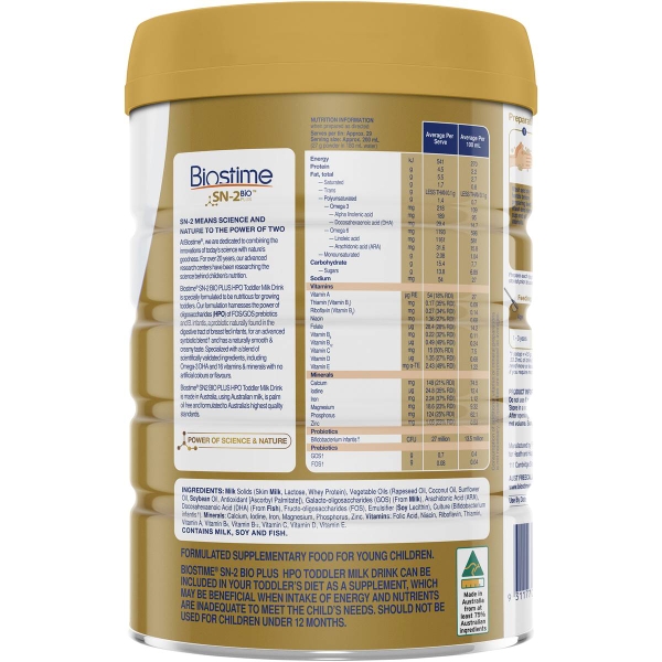Sữa Biostime SN-2 Bio Plus HPO số 3 (800g) cho trẻ trên 1 tuổi | Xuất xứ Úc (Australia)