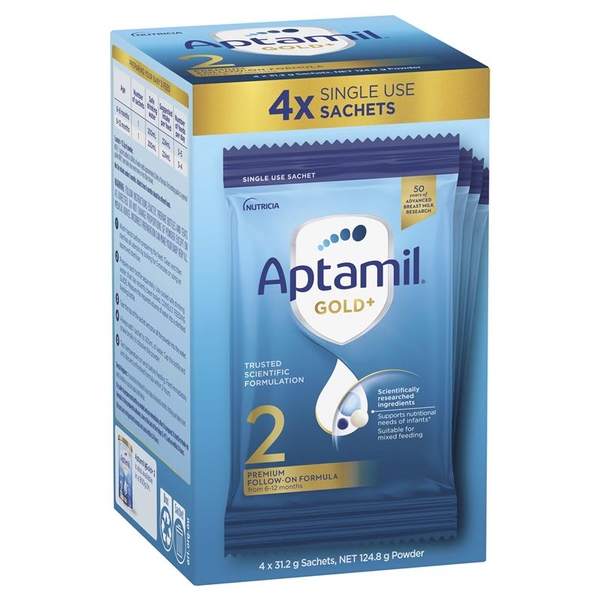 Sữa bột gói Aptamil Gold số 2 Pronutra (30g x 4 gói) (6-12 tháng)