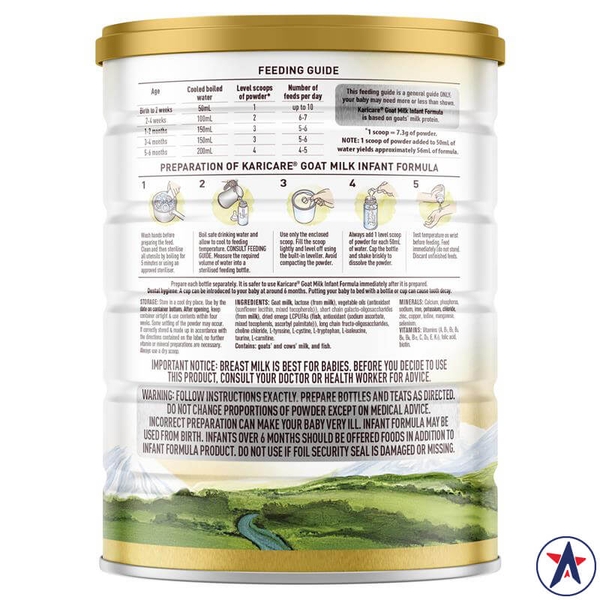 Sữa dê Karicare Plus Goat Milk số 1 Infant 900g (0-6 tháng)