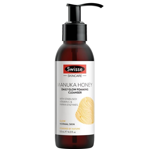 Sữa rửa mặt tạo bọt Swisse Skincare Manuka Honey Daily Glow Foaming Cleanser 120ml [Pre-order]