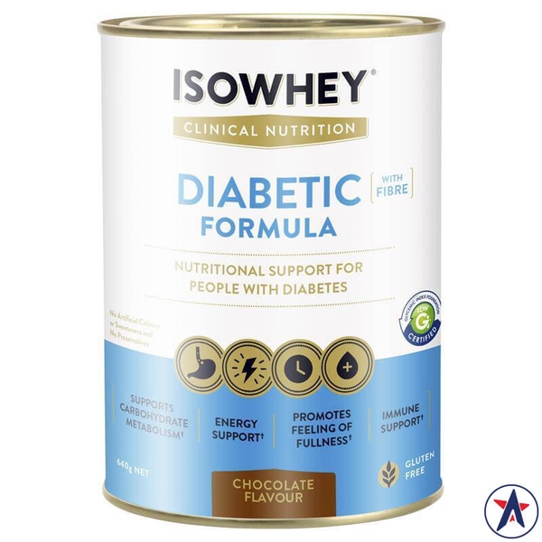 Sữa tiểu đường IsoWhey Diabetic Formula Clinical Nutrition Chocolate 640g