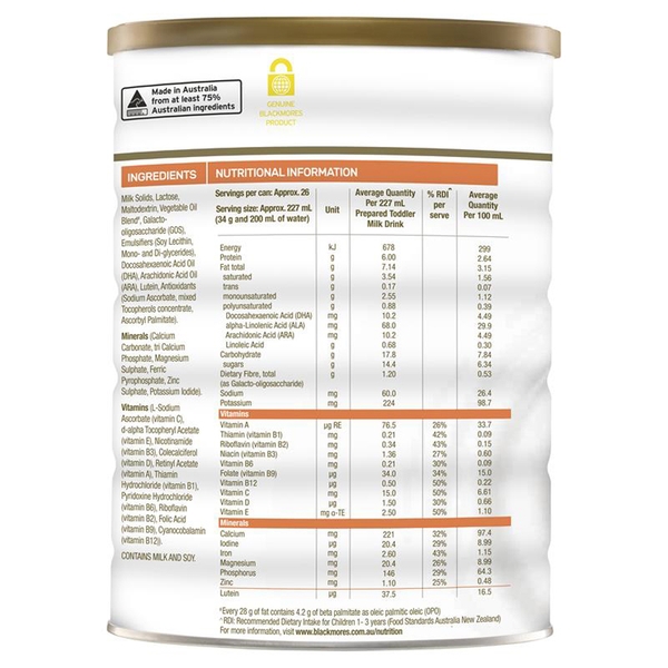 Sữa Blackmores số 3 Toddler 900g dành cho trẻ từ 1-3 tuổi của Úc