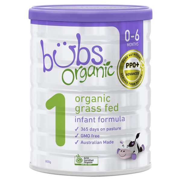 Sữa Bubs Organic số 1 Grass Fed Infant 800g cho trẻ từ 0-6 tháng [Pre-order]