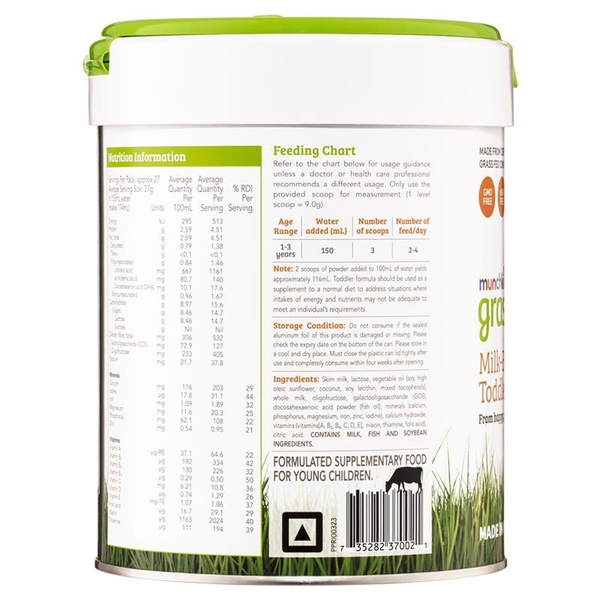Sữa Munchkin Grass Fed số 3 Milk Based Toddler 730g (1-3 tuổi)
