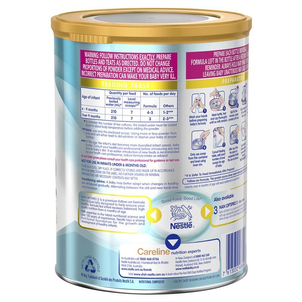 Sữa NAN Optipro Úc số 2 Follow On 800g dành cho trẻ từ 6-12 tháng