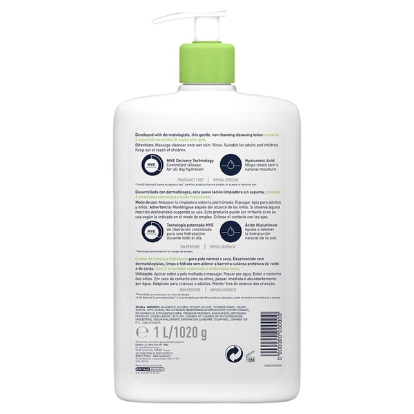 Sữa rửa mặt CeraVe Hydrating Cleanser cho da khô & da thường