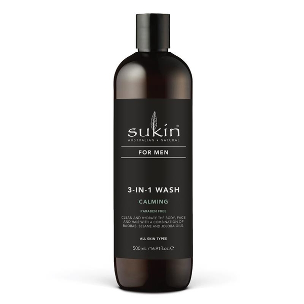Sữa tắm làm dịu da Sukin For Men 3 in 1 Wash Calming 500ml [Pre-order]